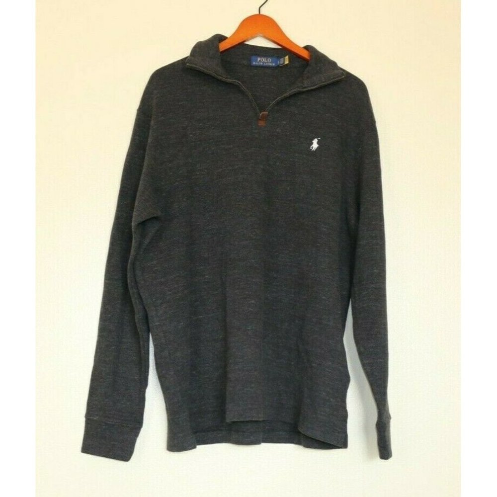 Polo Ralph Lauren Long Sleeve Quarter Zip Pullover Sweater Gray Men's L